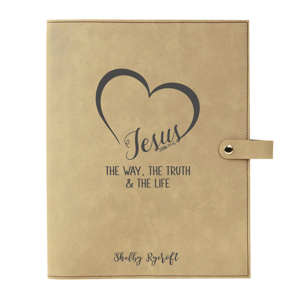 Personalized Bible Cover, Jesus, John 14:6, The Way, The Truth, The Life, Snap Cover, Custom Bible Cover, Customized Bible Cover, Engraved Bible Cover, Inspirational Bible Cover