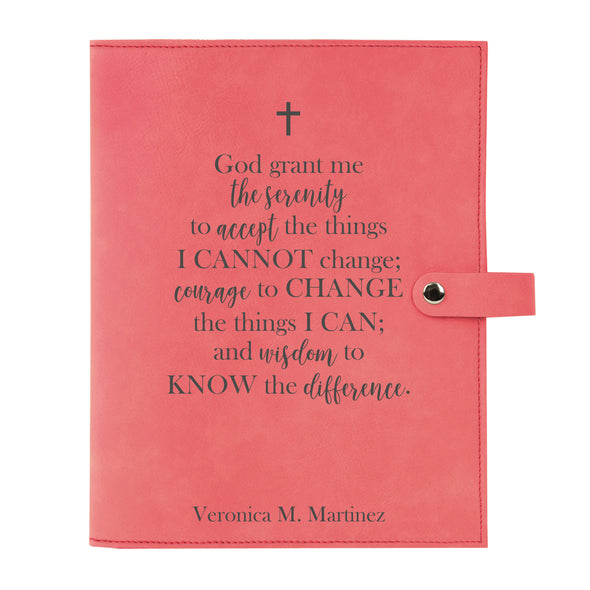 Personalized Bible Cover, Serenity Prayer, Snap Cover, Custom Bible Cover, Customized Bible Cover, Engraved Bible Cover, Inspirational Bible Cover