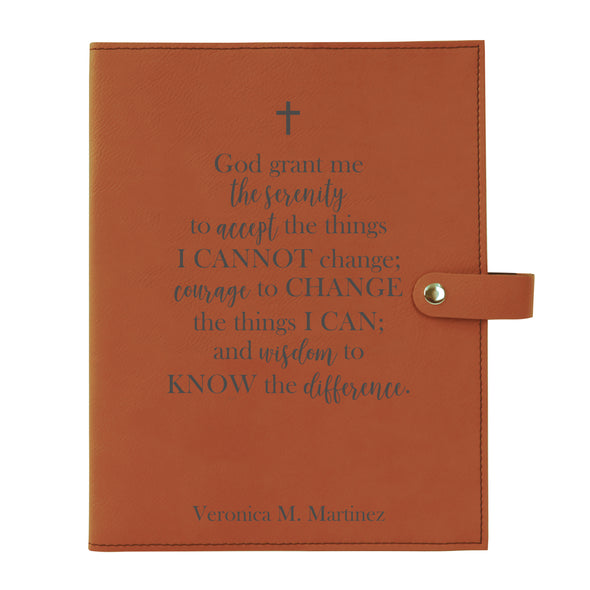 Personalized Bible Cover, Serenity Prayer, Snap Cover, Custom Bible Cover, Customized Bible Cover, Engraved Bible Cover, Inspirational Bible Cover