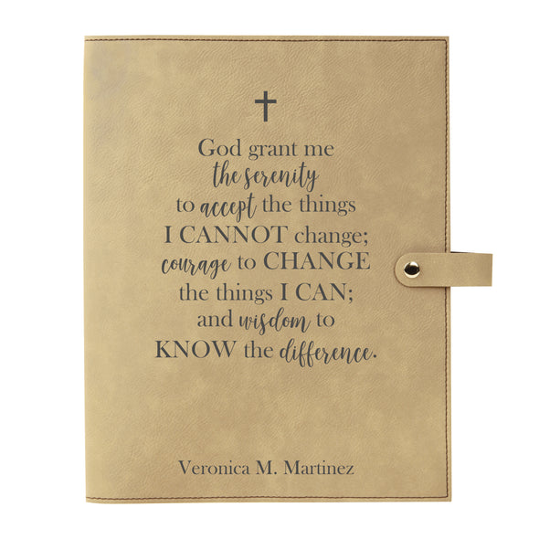 Personalized Bible Cover, Serenity Prayer, Snap Cover, Custom Bible Cover, Customized Bible Cover, Engraved Bible Cover, Inspirational Bible Cover