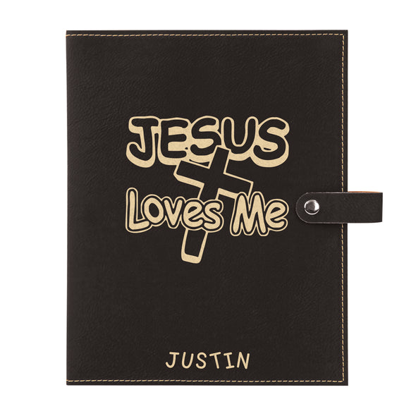 Personalized Bible Cover, Jesus Loves Me, Kid's Bible Cover, Snap Cover, Custom Bible Cover, Customized Bible Cover, Engraved Bible Cover, Inspirational Bible Cover