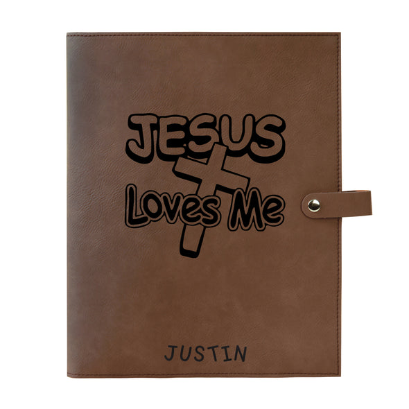 Personalized Bible Cover, Jesus Loves Me, Kid's Bible Cover, Snap Cover, Custom Bible Cover, Customized Bible Cover, Engraved Bible Cover, Inspirational Bible Cover