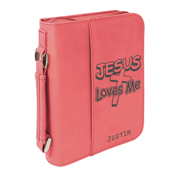 Personalized Bible Case, Jesus Loves Me, Kids' Bible Case, Zip Cover, Custom Bible Cover,  Customized Bible Cover, Engraved Bible Cover, Bible Case, Inspirational Bible Cover, Scripture Bible Case