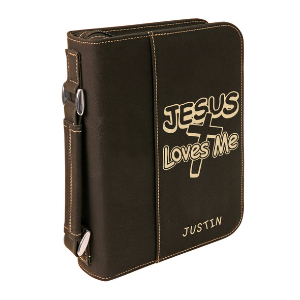 Personalized Bible Case, Jesus Loves Me, Kids' Bible Case, Zip Cover, Custom Bible Cover,  Customized Bible Cover, Engraved Bible Cover, Bible Case, Inspirational Bible Cover, Scripture Bible Case