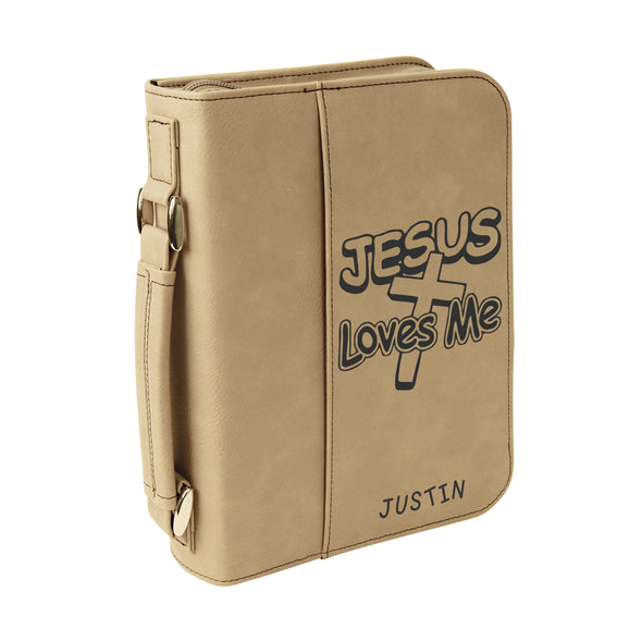 Personalized Bible Case, Jesus Loves Me, Kids' Bible Case, Zip Cover, Custom Bible Cover,  Customized Bible Cover, Engraved Bible Cover, Bible Case, Inspirational Bible Cover, Scripture Bible Case