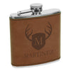 Martinez Deer Antler Flask, Shield & Antler Flask, Last Name Custom Flask, Personalized Flask