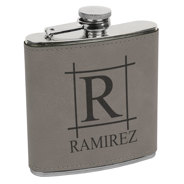 Big Initial & Name Flask, Custom Engraved Flask with Name, Custom Flask, Personalized Flask