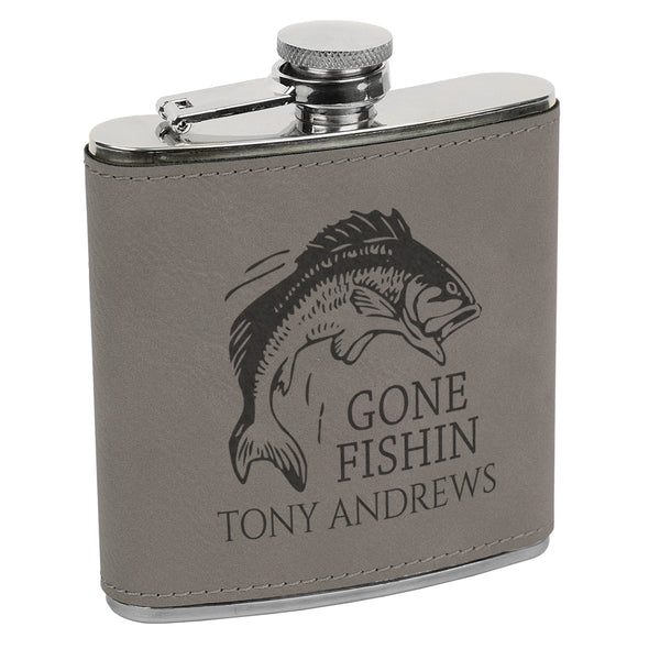 Gone Fishin Flask, Fisherman Flask, Flask for Fishing, Fishing Flask, Custom Flask, Personalized Flask