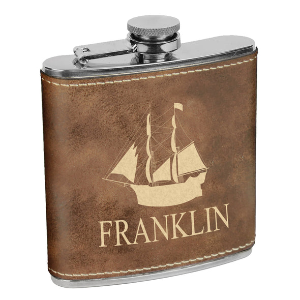 Customized Last Name Flask, Ship Captain Flask, Custom Flask, Personalized Flask