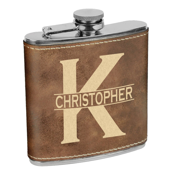 Flask with initial & name, Custom Initial Order, Custom Flask, Personalized Flask