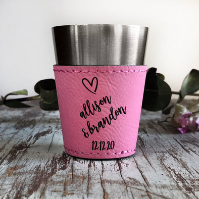 Personalized Shot Glass, Custom Shot Glass, Wedding Favor, "Allison & Brandon"