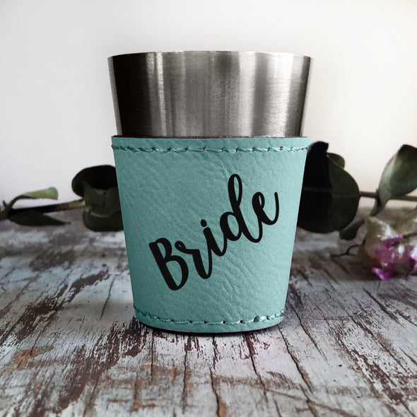 Personalized Shot Glass, Custom Shot Glass, Wedding Favor, "Bride"