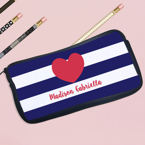 Personalized Pencil Case Heart Design