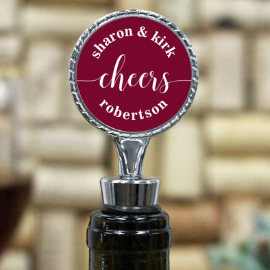 Wedding Favor Wine Stopper, Custom Wedding Wine Stopper "Cheers"