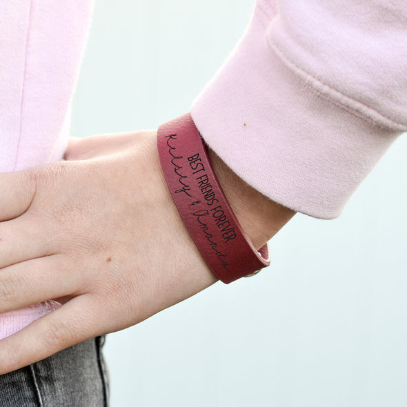 Personalized Leatherette Kids Cuff Bracelet