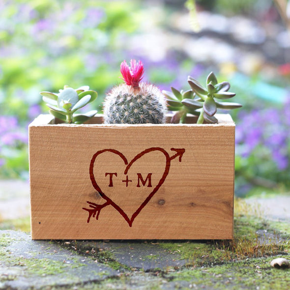 Flower Box - "Heart With Initials"