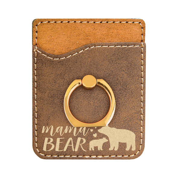 Personalized Mama Bear Phone Wallet, Custom Engraved Phone Wallet, Cell Phone Wallet with Stand, Credit Card Holder, Phone Pocket, Card Caddy, iPhone Wallet Case, Card Holder, Cell Phone Caddy