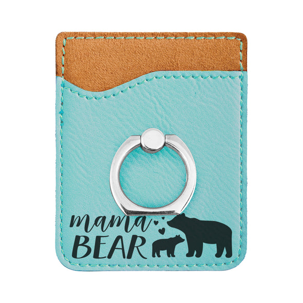 Personalized Mama Bear Phone Wallet, Custom Engraved Phone Wallet, Cell Phone Wallet with Stand, Credit Card Holder, Phone Pocket, Card Caddy, iPhone Wallet Case, Card Holder, Cell Phone Caddy