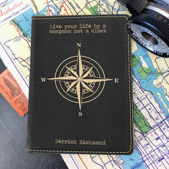 Custom Passport Holder, Engraved Passport Cover "Derrick Richmond"