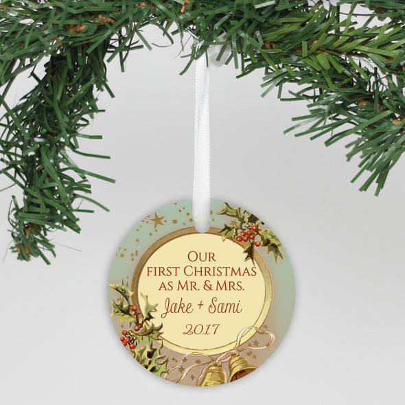 Personalized Aluminum Ornament - "Mr. & Mrs."