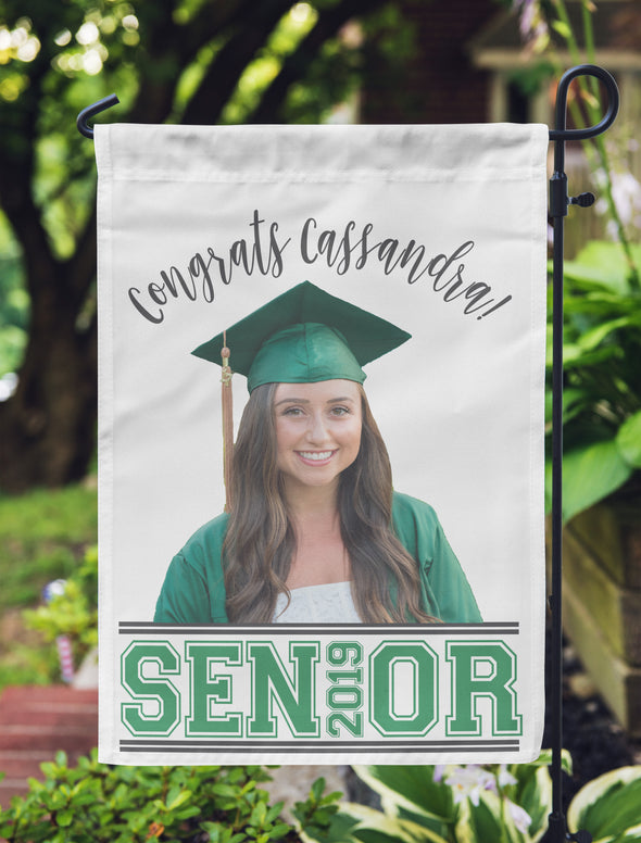 Graduation Photo Flag, Grad Flag, Personalized Garden Flag "Cassandra"