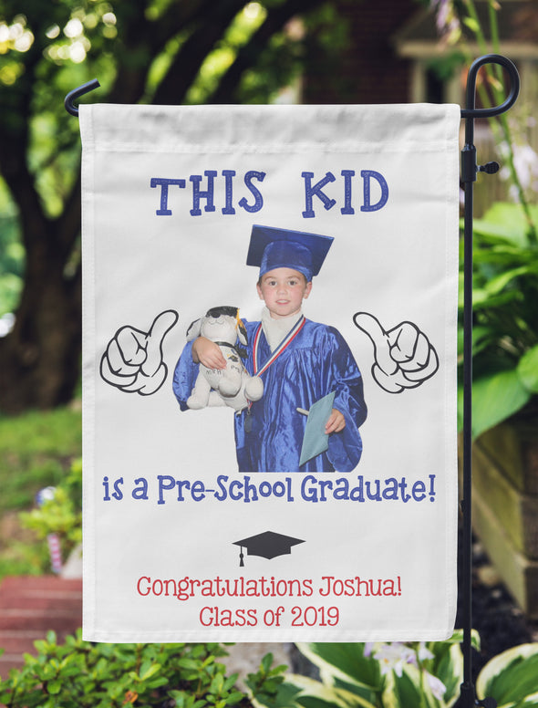 Graduation Photo Flag, Grad Flag, Personalized Garden Flag "Joshua"