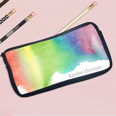 Personalized Pencil Case Water Color Paint