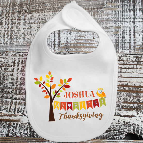 Baby Bib - Personalized Name Thanksgiving