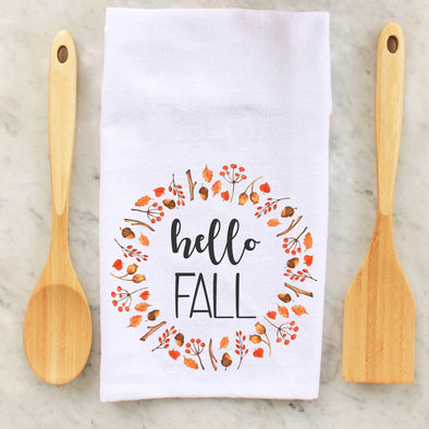 hello fall, autumn, seasonal towel, seasonal towels, kitchen towels, kitchen, decorative towels, Thanksgiving, thanksgiving, personalized towels, personalized towel, custom towel, custom towels, fall, fall towel, fall towels, personalized towel, personalized towels,  personalised towel, personalised towels