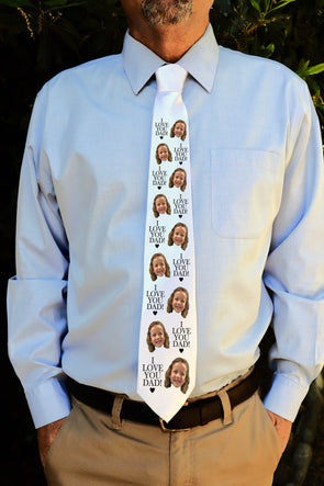 Photo Tie, Father's Day Tie, Dad Tie, Custom Tie, Personalized Tie "I Love You Dad"