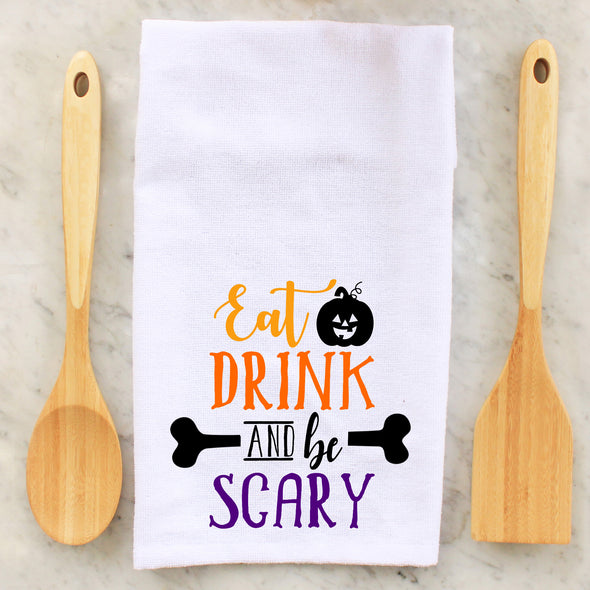 Halloween Towels, Seasonal Towels, Kitchen Towels, Pumpkin Towels, White Kitchen Towels, Decorative Towels