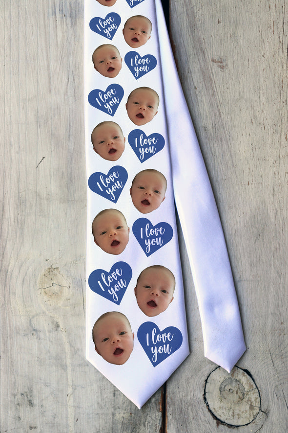 Photo Tie, Father's Day Tie, Dad Tie, Custom Tie, Personalized Tie "I Love You"