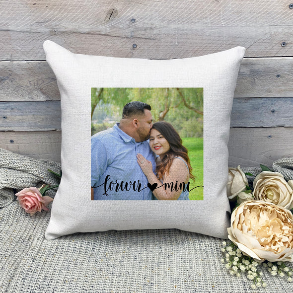 Forever Mine Pillowcase, Custom Photo Pillowcase, Picture Pillowcase, Linen Pillowcase, Personalized Photo Pillowcase, Custom Pillow Cover