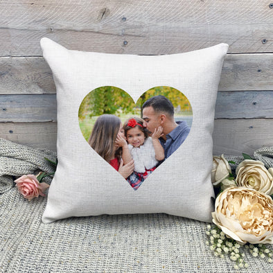 Custom Heart Photo Pillowcase, Custom Photo Pillowcase, Picture Pillowcase, Linen Pillowcase, Personalized Photo Pillowcase, Custom Pillow Cover