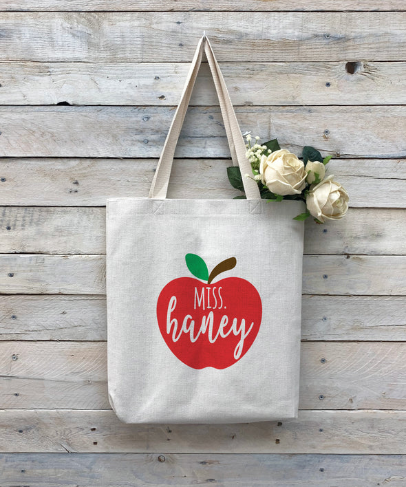 Custom Teacher Tote Bag, Teacher Bag, Personalized Tote Bag "Miss Haney"