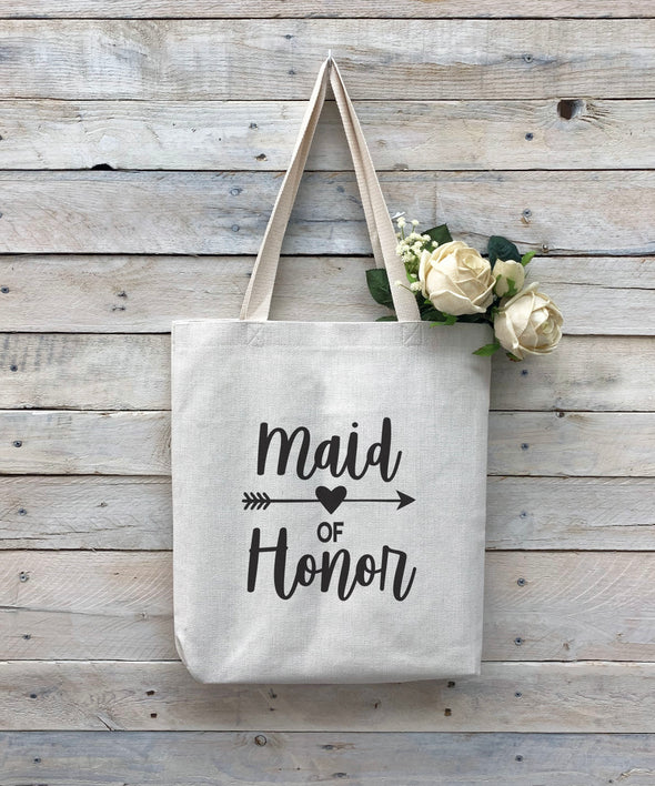 Custom Maid of Honor Tote Bag, Linen Bag, Personalized Tote Bag "Maid of Honor"