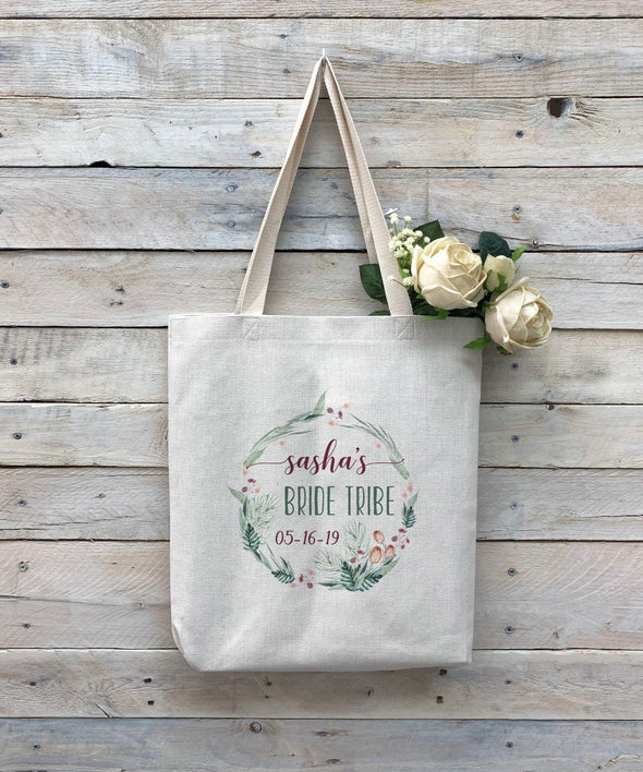 Custom Bride Tribe Tote Bag, Linen Bag, Personalized Tote Bag "Sasha's Bride Tribe"