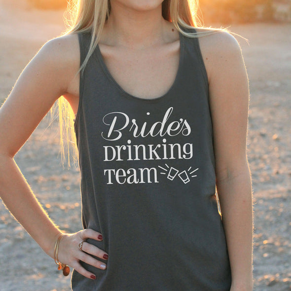 Women's Razor Back Tank Top "Bride's Drinking Team"