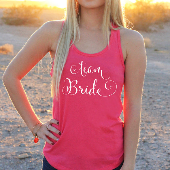 Women's Razor Back Tank Top "Team Bride"