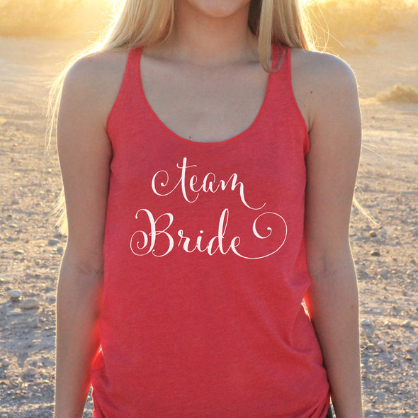 Women's Razor Back Tank Top "Team Bride"