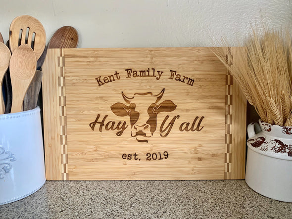 Custom Farm House Cutting Board "Kent Family Farm"