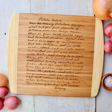 Custom Recipe Cutting Board, Personalized Recipe Cutting board.