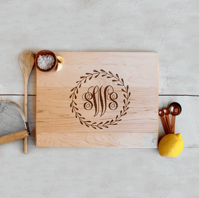 Custom Maple Cutting Board, Personalized Monogram