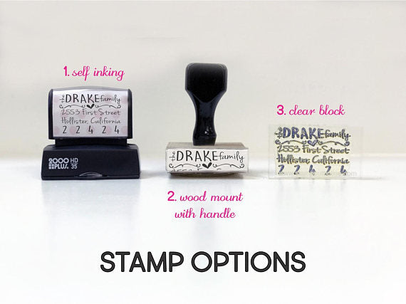 Family Name Custom Return Address Stamp, Personalized Return Address Stamp, Return Address Stamp "The Arrietta Family"